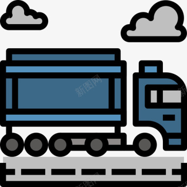 送货车物流18线性颜色图标图标