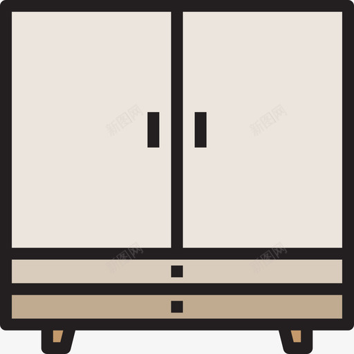 衣柜家具和家居14线性颜色图标svg_新图网 https://ixintu.com 家具和家居14 线性颜色 衣柜