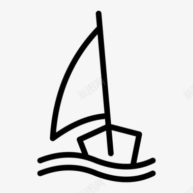帆船运动车辆图标图标