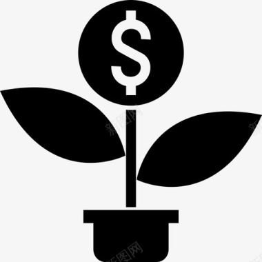 金钱植物绿色生长图标图标