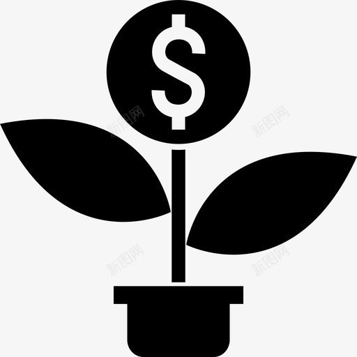 金钱植物绿色生长图标svg_新图网 https://ixintu.com 增值 生长 绿色 金钱植物