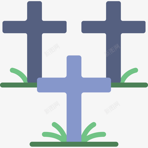 十字架纪念日3平铺图标svg_新图网 https://ixintu.com 十字架 平铺 纪念日3