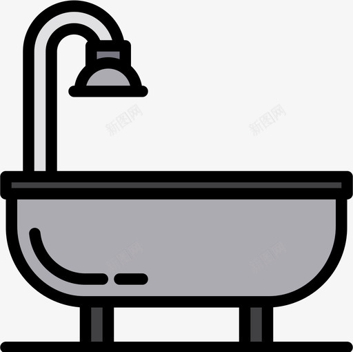 浴室房地产123线性颜色图标svg_新图网 https://ixintu.com 房地产123 浴室 线性颜色
