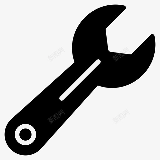 扳手构造修复图标svg_新图网 https://ixintu.com 修复 在建字形图标 工具 扳手 构造