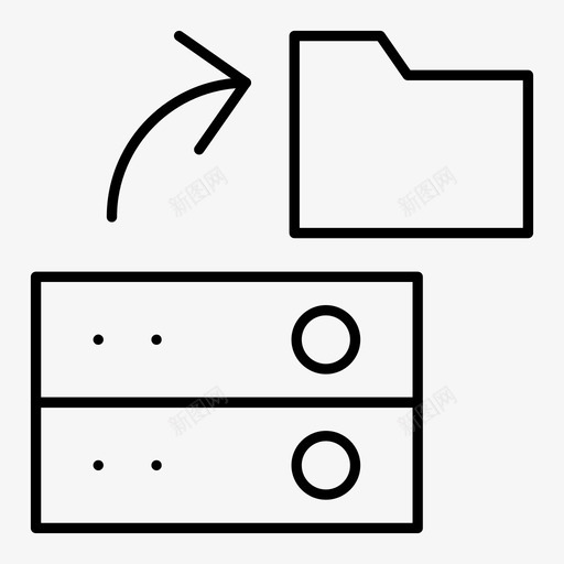 传输目录文件共享图标svg_新图网 https://ixintu.com 传输 文件共享 文件夹 服务器 目录 网络托管细线图标