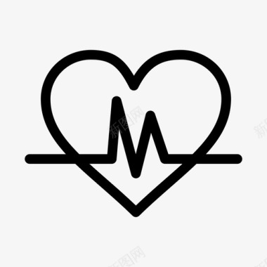 心脏心电图癌症心跳图标图标