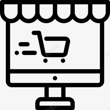 网上购物电子商务71线性图标图标