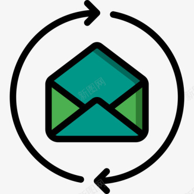 打开邮件技术支持18线性颜色图标图标