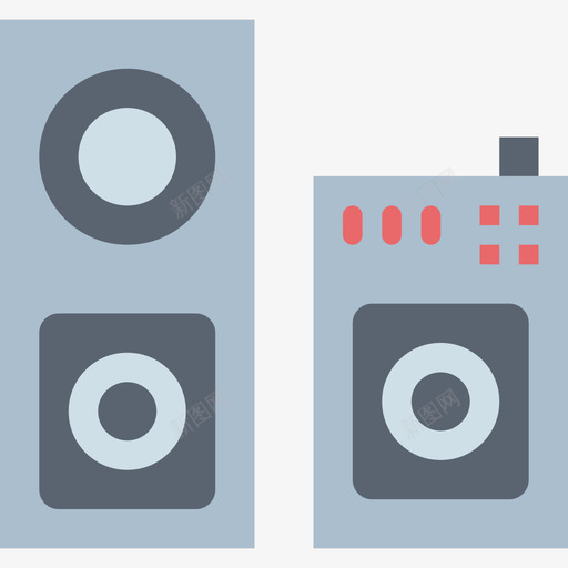 扬声器电气设备4扁平图标svg_新图网 https://ixintu.com 扁平 扬声器 电气设备4