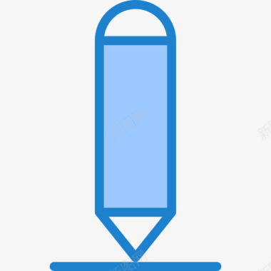 铅笔必备品botton6蓝色图标图标