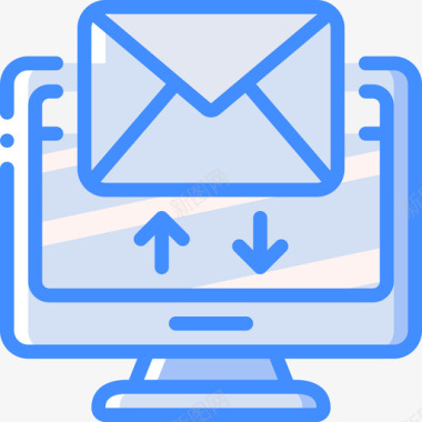 电子邮件项目管理14蓝色图标图标