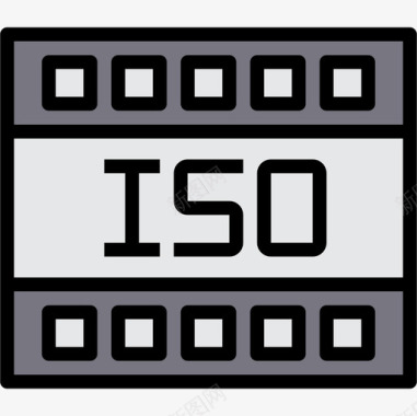 Iso照片和视频6线性颜色图标图标