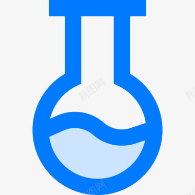 烧瓶科学68蓝色图标图标