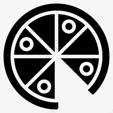 披萨食品食品和饮料2字形固体图标图标