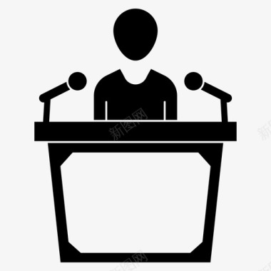 政客辩论办公桌图标图标
