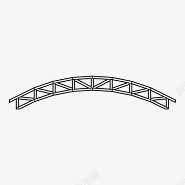 桁架桥梁工程图标图标