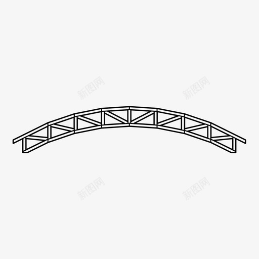 桁架桥梁工程图标svg_新图网 https://ixintu.com 屋顶 工程 木材 桁架 桥梁 结构