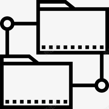 文件共享网络和数据库概要线性图标图标