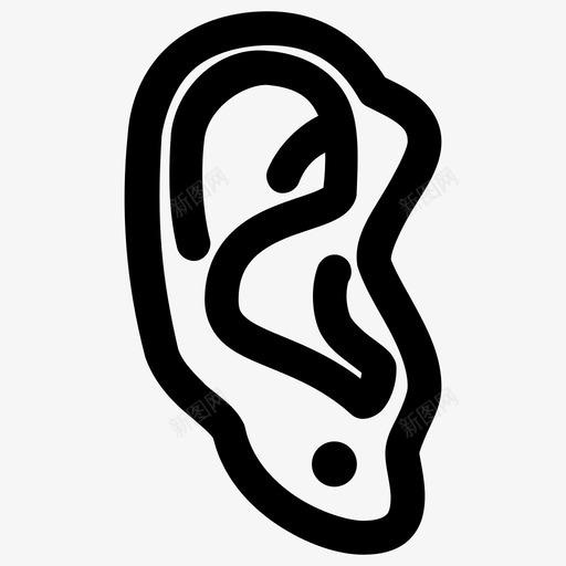 耳朵脑袋声音图标svg_新图网 https://ixintu.com 声音 耳朵 脑袋