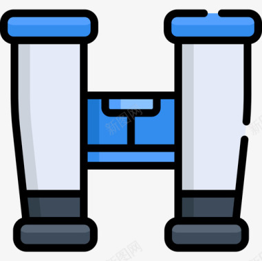 双筒望远镜战略管理5线性颜色图标图标