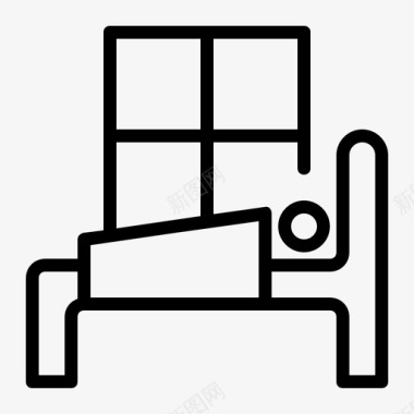 卧室就寝时间酒店图标图标