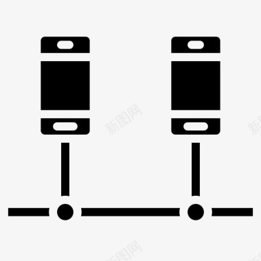 移动电话网络和数据库24固态图标图标