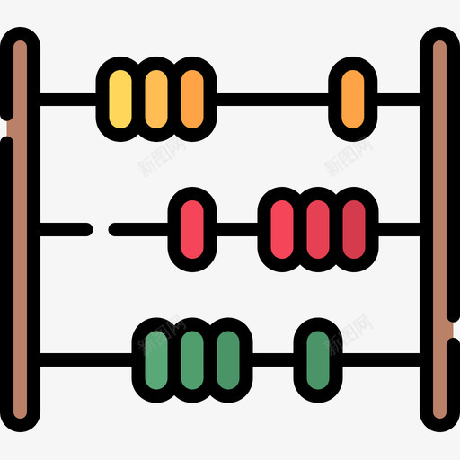 算盘圣诞玩具10线颜色图标svg_新图网 https://ixintu.com 圣诞玩具10 算盘 线颜色