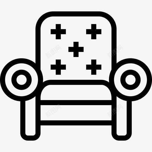 扶手椅家4直线型图标svg_新图网 https://ixintu.com 家4 扶手椅 直线型