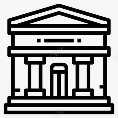 银行建筑古典图标图标