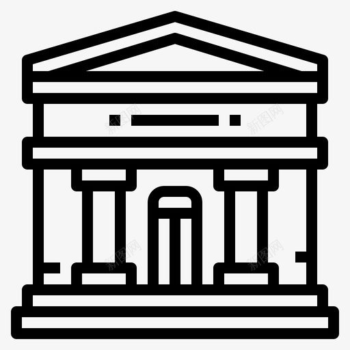 银行建筑古典图标svg_新图网 https://ixintu.com 古典 建筑 文化 银行