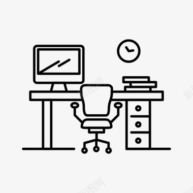 办公室椅子办公桌图标图标