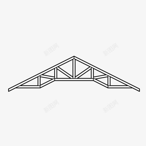 桁架桥梁工程图标svg_新图网 https://ixintu.com 屋顶 工程 木材 桁架 桥梁 结构