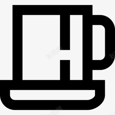 茶杯咖啡和茶3线性图标图标