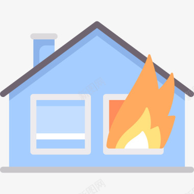 燃烧的房子紧急服务26公寓图标图标