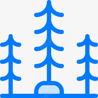 森林景观8蓝色图标图标
