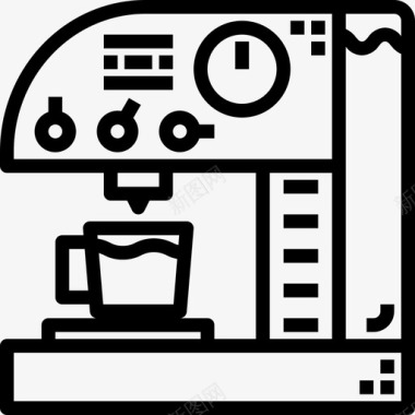咖啡机家用电器14线性图标图标