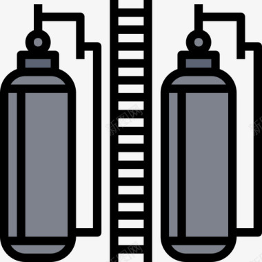 炼油厂石油工业3线性颜色图标图标