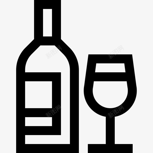 酒瓶葡萄酒5线性图标svg_新图网 https://ixintu.com 线性 葡萄酒5 酒瓶