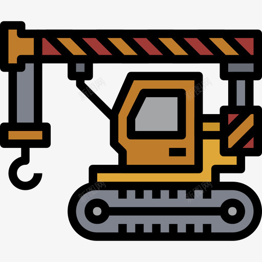 起重机施工车3线颜色图标svg_新图网 https://ixintu.com 施工车3 线颜色 起重机