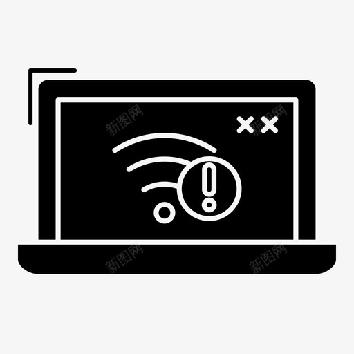 wifi错误连接互联网图标svg_新图网 https://ixintu.com wifi错误 丢失 互联网 笔记本电脑 连接