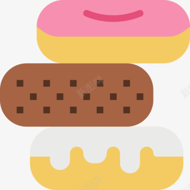 甜甜圈食品94扁平图标图标