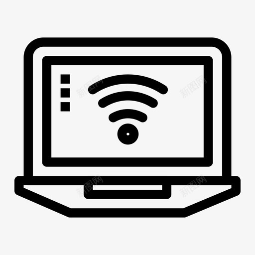 笔记本电脑电脑信号图标svg_新图网 https://ixintu.com wifi 信号 电脑 笔记本电脑 酒店周边设施和城市元素