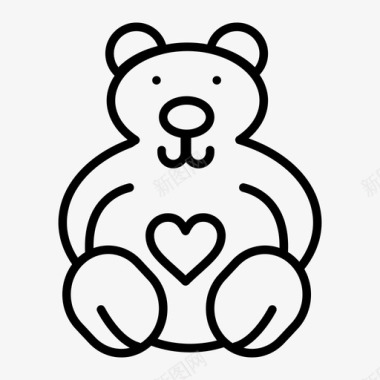 泰迪熊礼物玩具图标图标