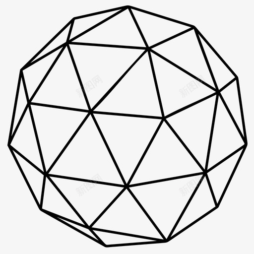 抽象球体多边形的三维模型三维图形三维模型图标svg_新图网 https://ixintu.com 三维几何 三维图形 三维模型 抽象球体多边形的三维模型