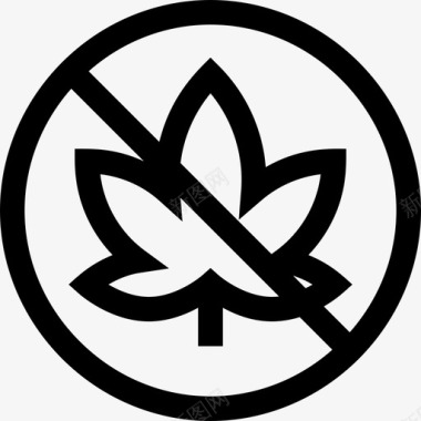 大麻公共标志3线性图标图标