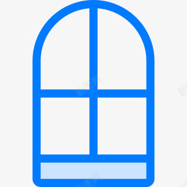 卧室蓝色的窗户图标图标