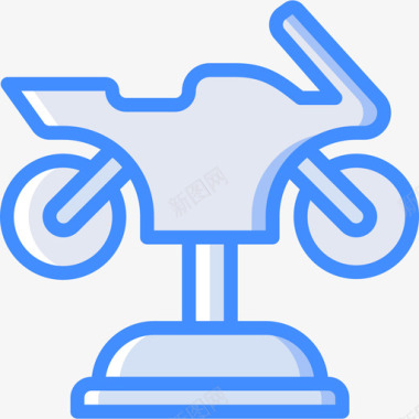 自行车主题公园蓝色图标图标