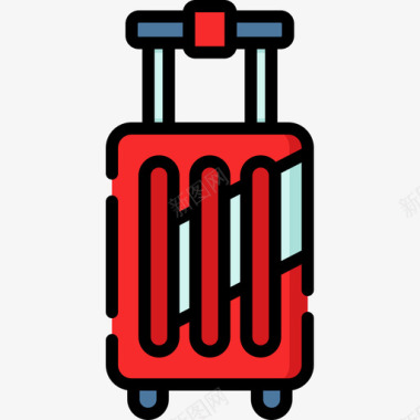 行李箱自由时间10线性颜色图标图标