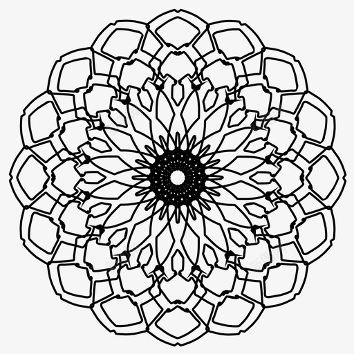 抽象花抽象艺术伊斯兰艺术图标svg_新图网 https://ixintu.com 伊斯兰艺术 抽象创作9 抽象艺术 抽象花 曼陀罗 装饰 轮廓