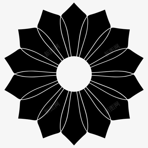 抽象花圆形创意图标svg_新图网 https://ixintu.com 创意设计 图案 圆形 抽象花 抽象花套 曼陀罗 装饰花